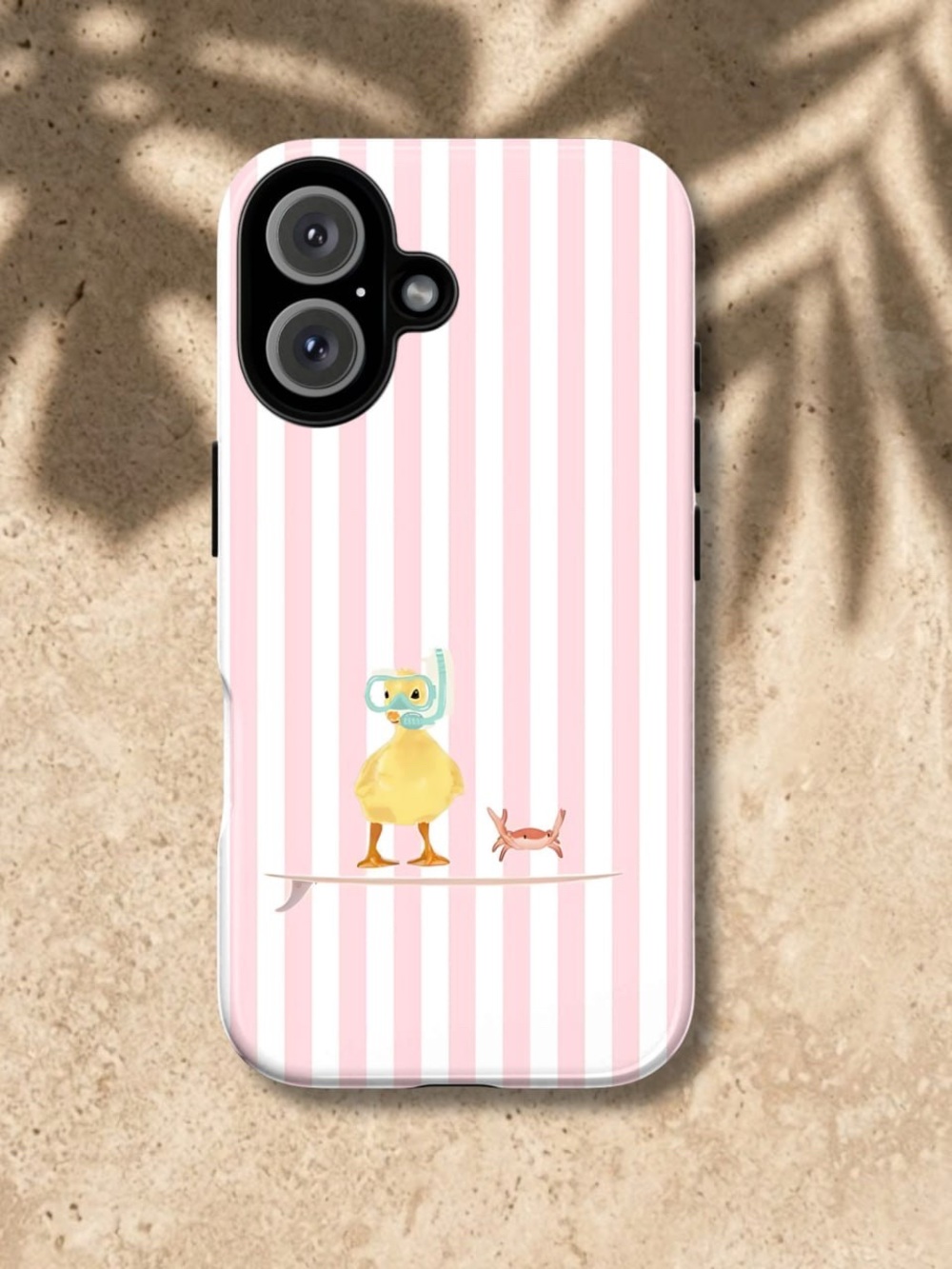 Cute Duckling Pink Striped Phone Case - Pets Small Pets Design